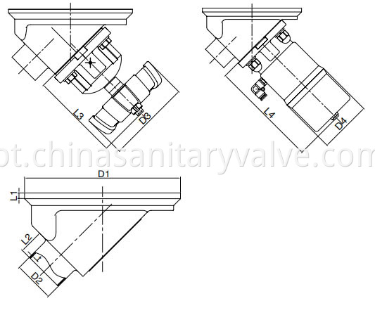 Hygienic tank bottom diaphragm valve 3A SMS ISO BPE